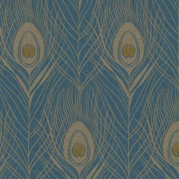 AS Creation Peacock Feather Blue & Gold Wallpaper
