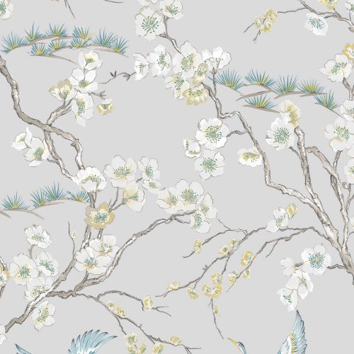 Graham & Brown Japan Grey Blue Wallpaper 106565