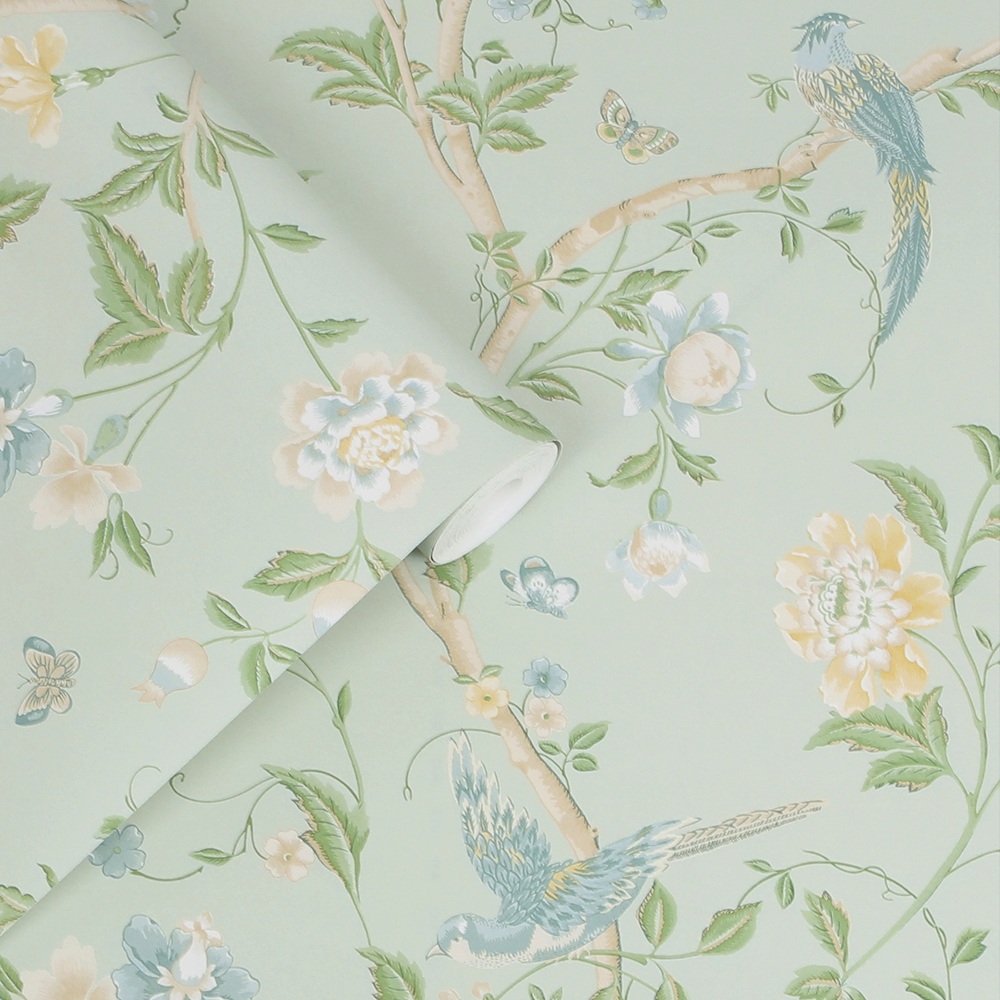 Laura Ashley Summer Palace Eau De Nil Wallpaper Laura Ashley Summer Palace Eau De Nil Wallpaper