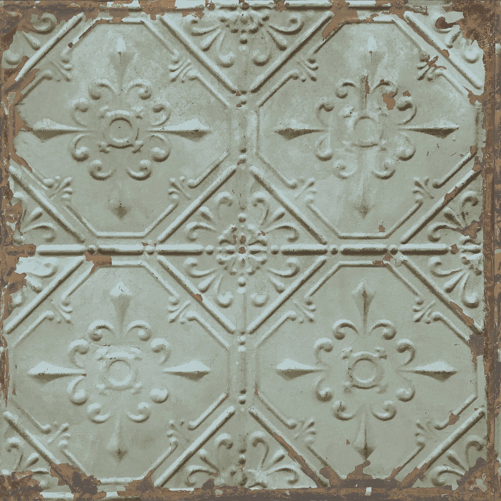A Street Prints Tin Tile Verdigris Wallpaper