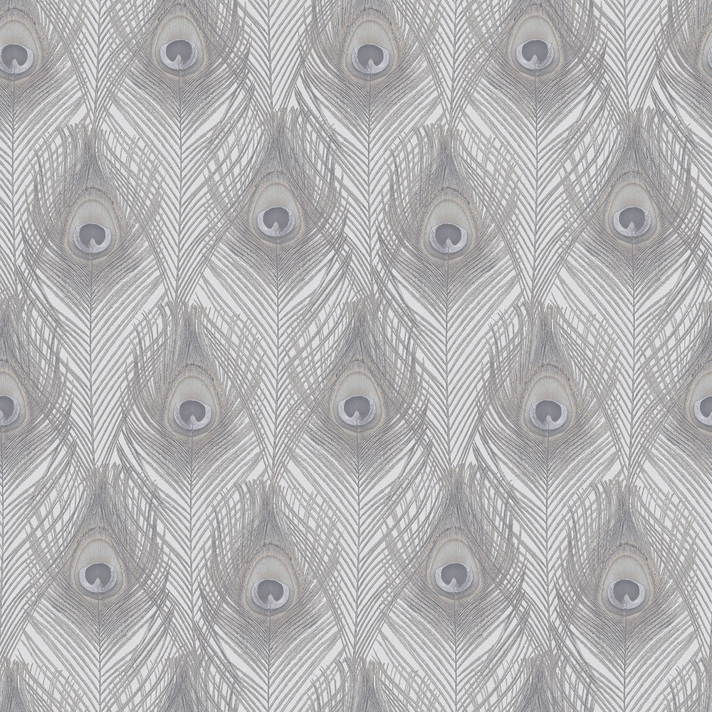 Galerie Organic Textures Peacock Feather Grey Wallpaper G67977
