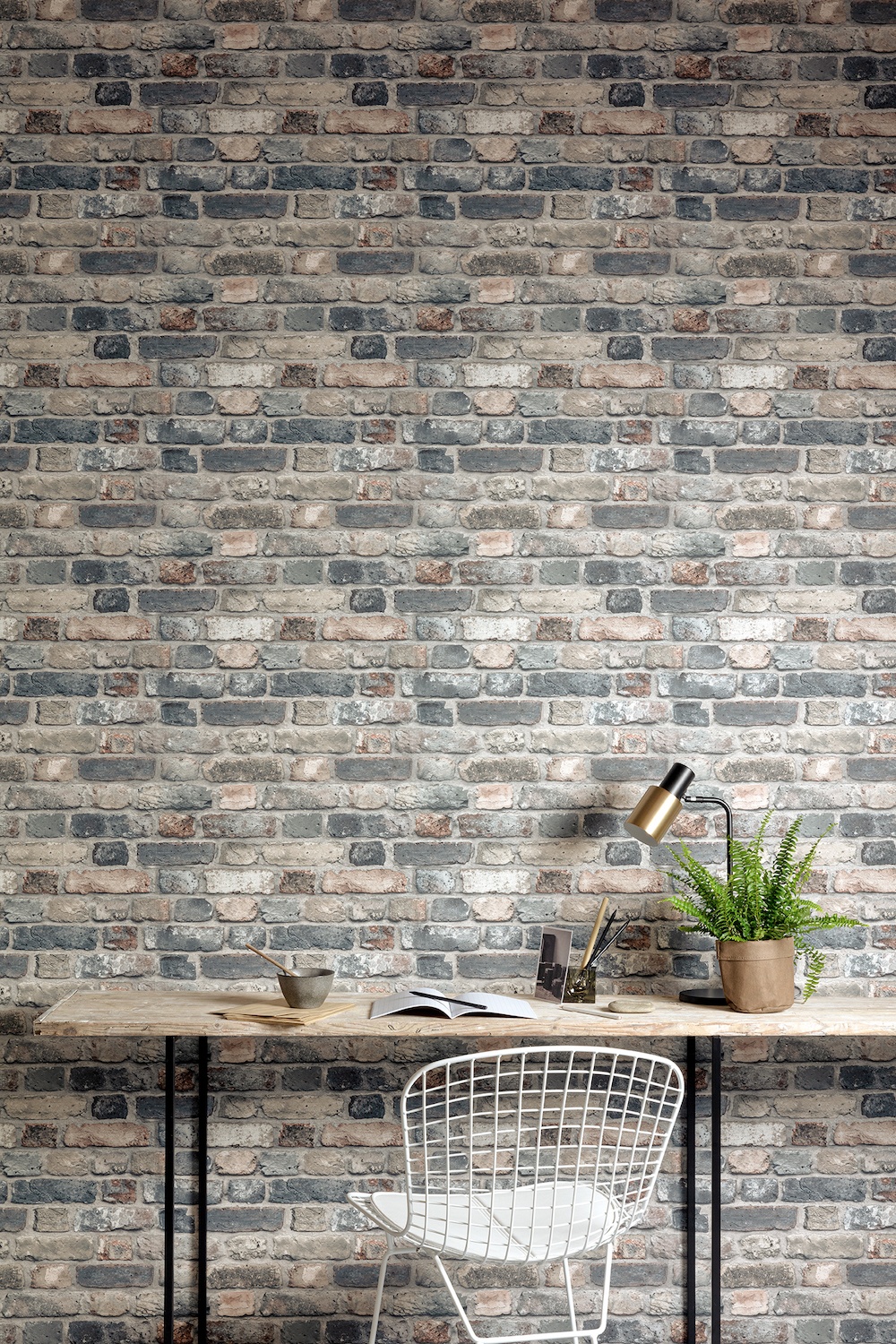 Gray clearance brick wallpaper
