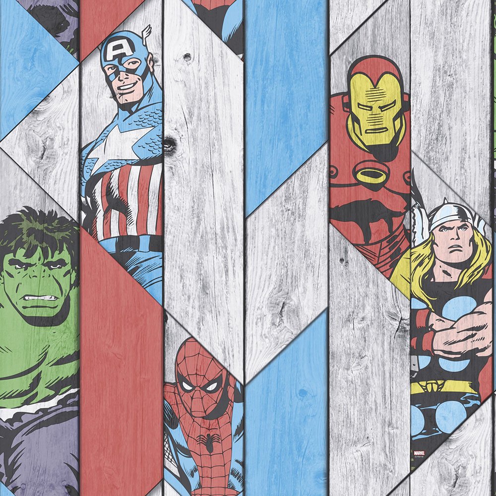 Marvel Wood Panel Wallpaper 102435
