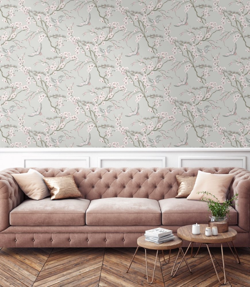 Sublime Japan Grey & Pink Wallpaper 105985