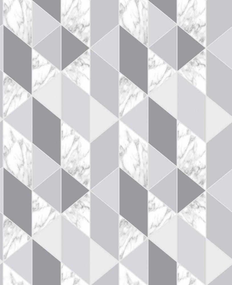 Graham & Brown Marble Geo Grey Wallpaper 106933