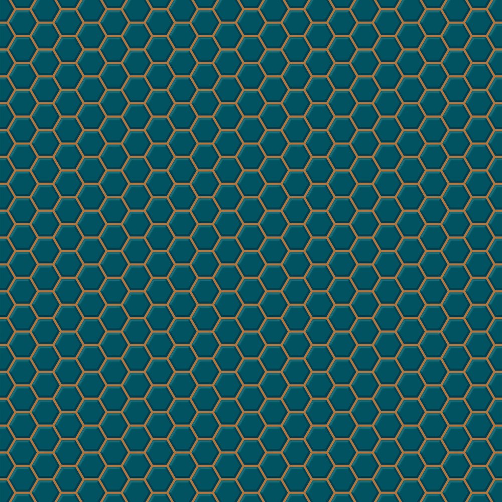 Contour Antibac Hexagon Lattice Teal Wallpaper 112651