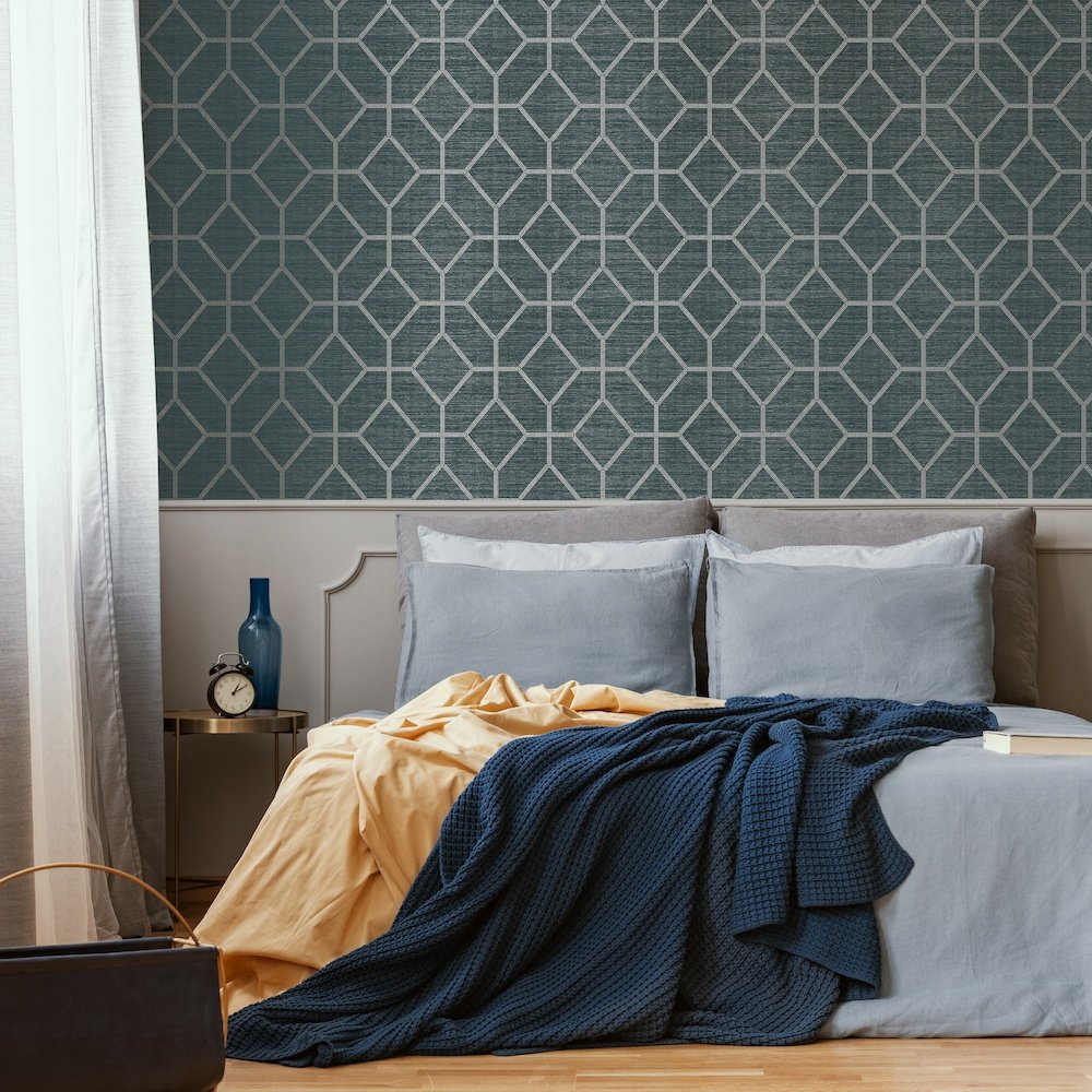 Boutique Asscher Geo Teal Wallpaper 112657