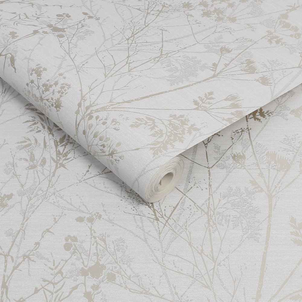 Superfresco Hedgerow Grey & Rose Gold Wallpaper