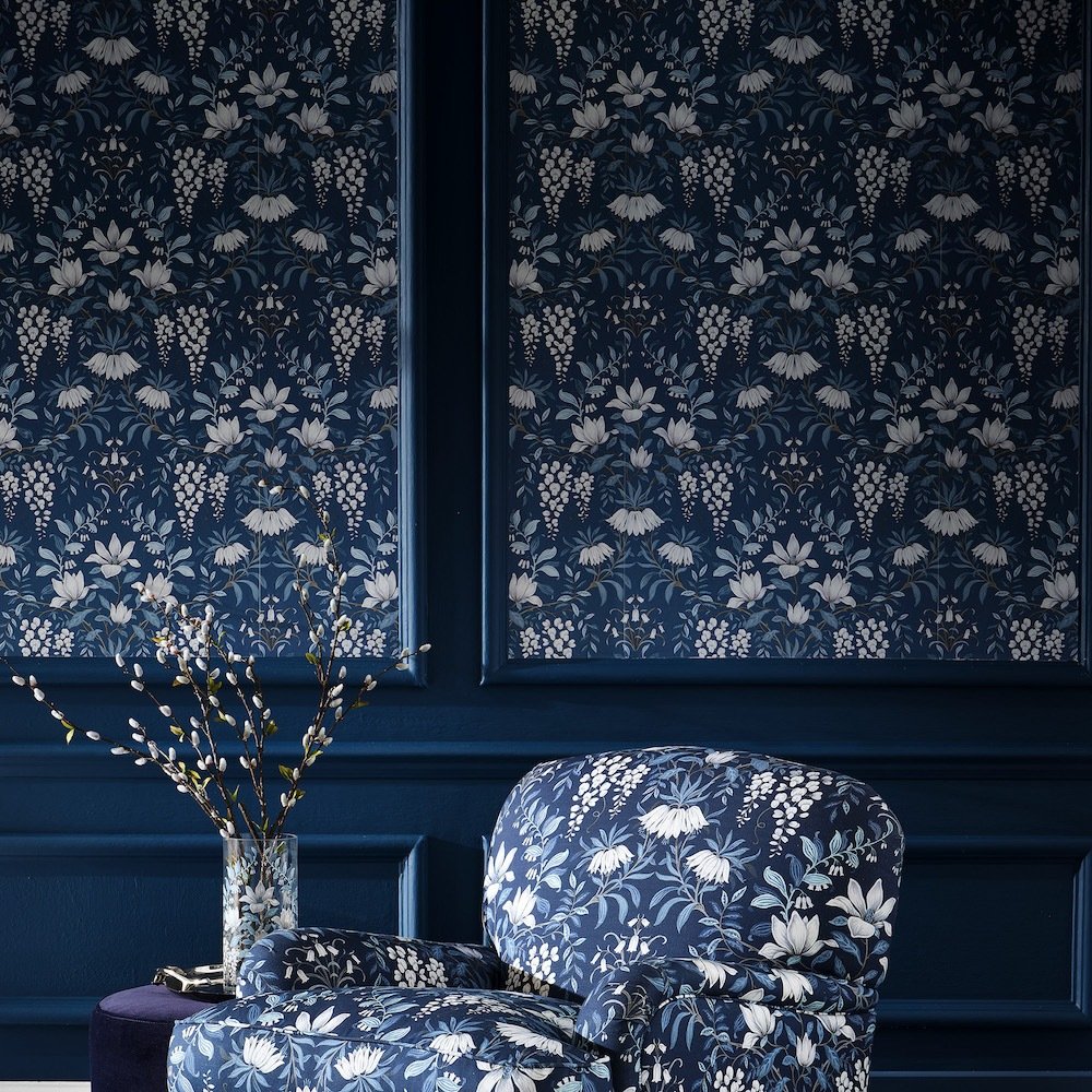 Laura Ashley Parterre Dark Seaspray Wallpaper
