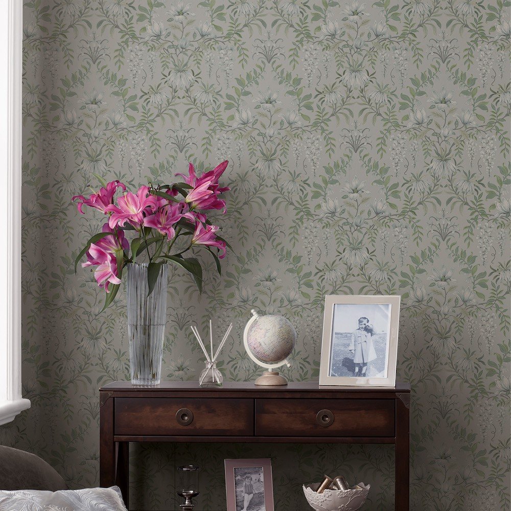 Laura Ashley Parterre Sage Wallpaper