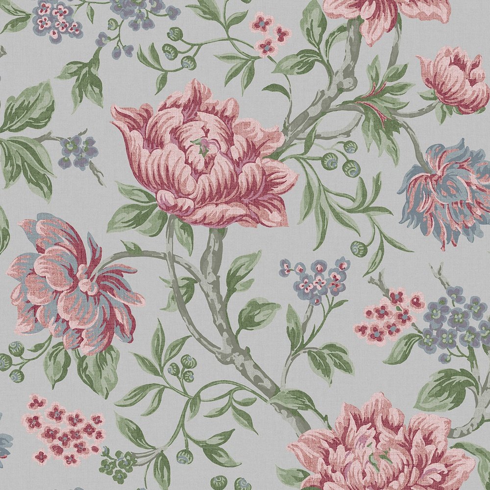 Laura Ashley Tapestry Floral Slate Grey Wallpaper 113408