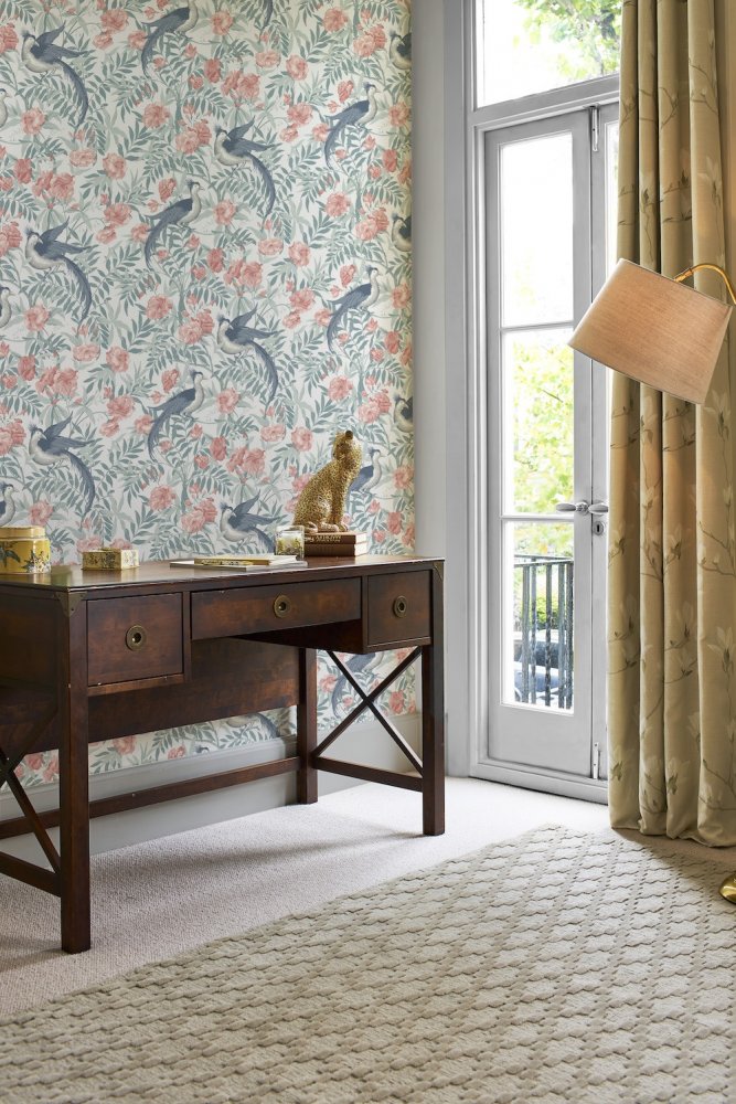 Laura Ashley Osterley Rosewood Wallpaper 114895