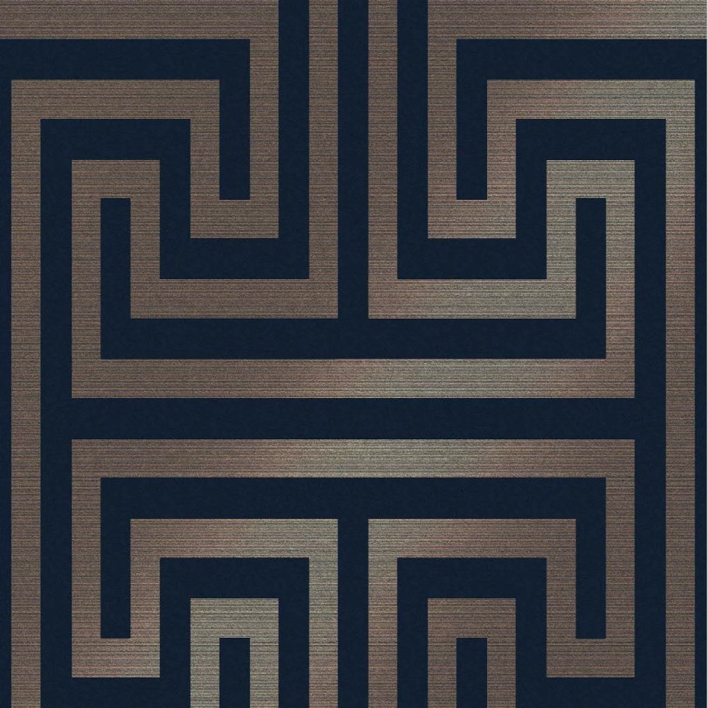 Next Metallic Greek Key Navy Wallpaper 118286