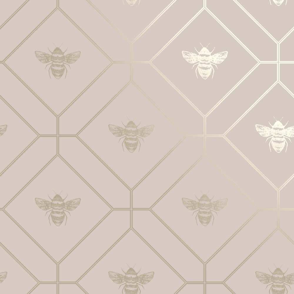 Holden Decor Honeycomb Bee Pink Wallpaper 13083