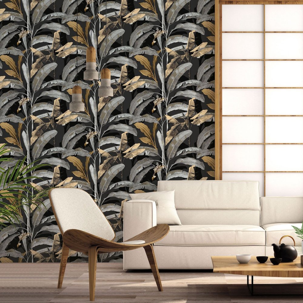 Galerie Banana Tree Black Wallpaper 18542