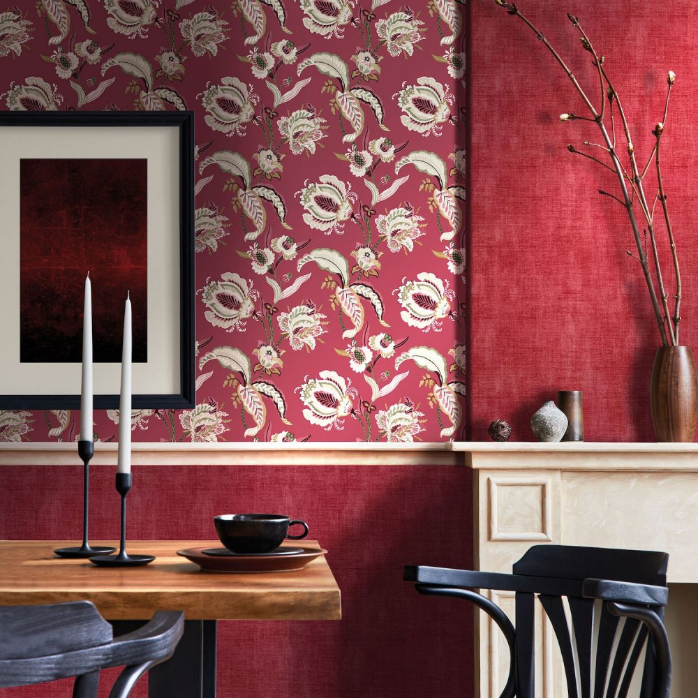Galerie Abstract Floral Red Wallpaper 18554