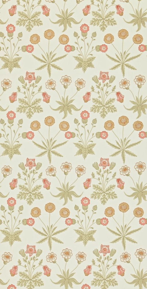 Morris & Co Daisy Pale Green and Rose Wallpaper 212559