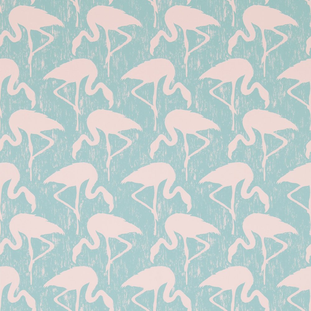 Sanderson Flamingos Turquoise Pink Wallpaper 214569