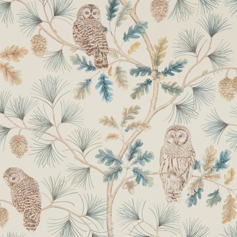 Sanderson Owlswick Teal Wallpaper 216595