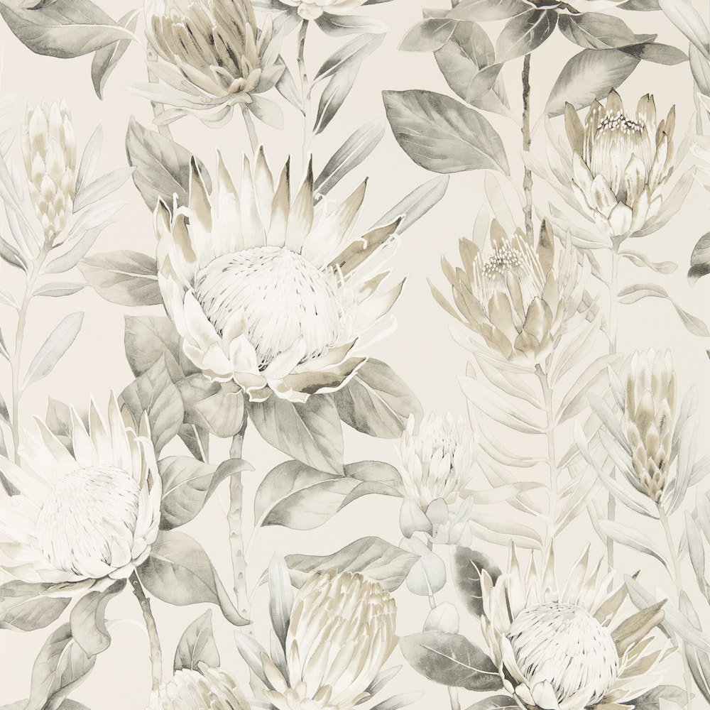 Sanderson King Protea Linen & Mica Wallpaper 216647