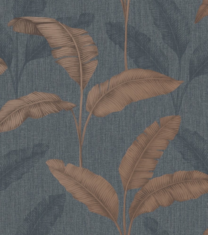 The Design Library Amara Palm Navy & Rust Wallpaper 283463