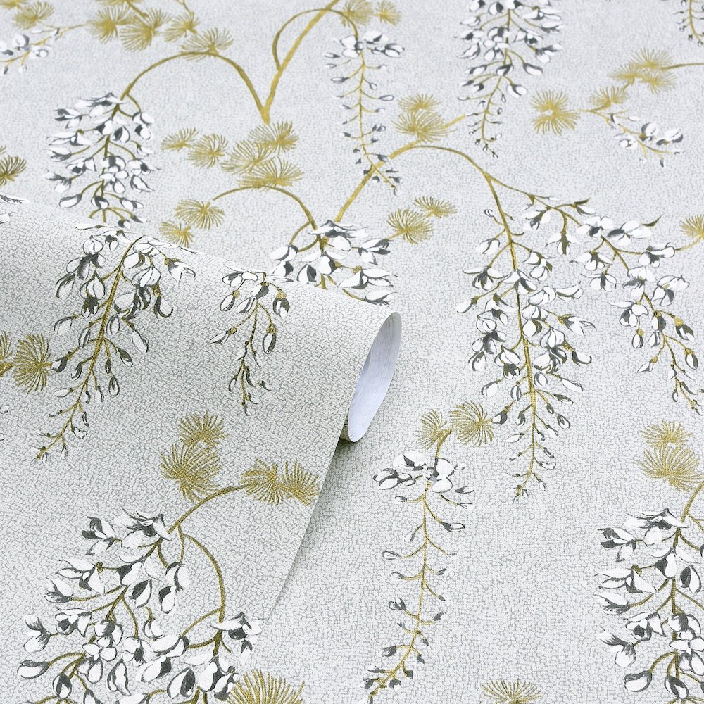 Arthouse Wisteria Floral Neutral and Gold Wallpaper 297303