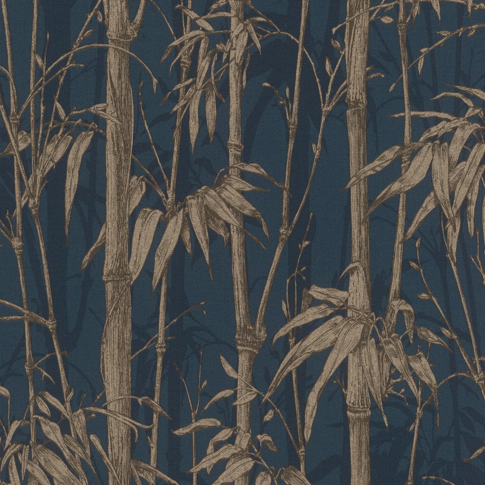 Rasch Tropical Palm Cinnamon & Navy Wallpaper 485892