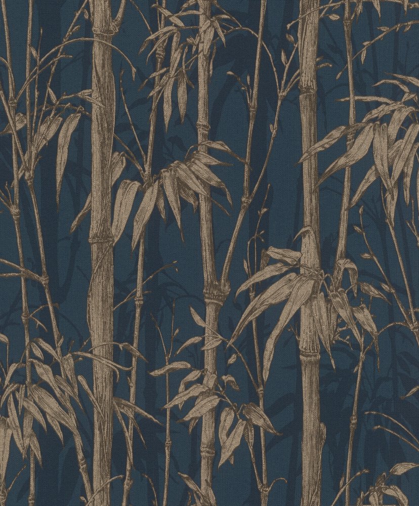 Rasch Tropical Palm Cinnamon & Navy Wallpaper 485264 