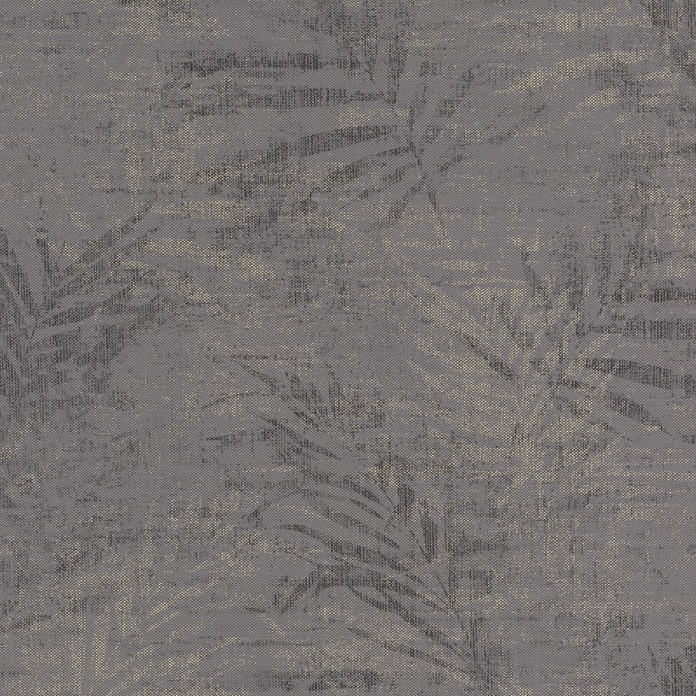 Rasch Distressed Palm Dark Grey Wallpaper 546620