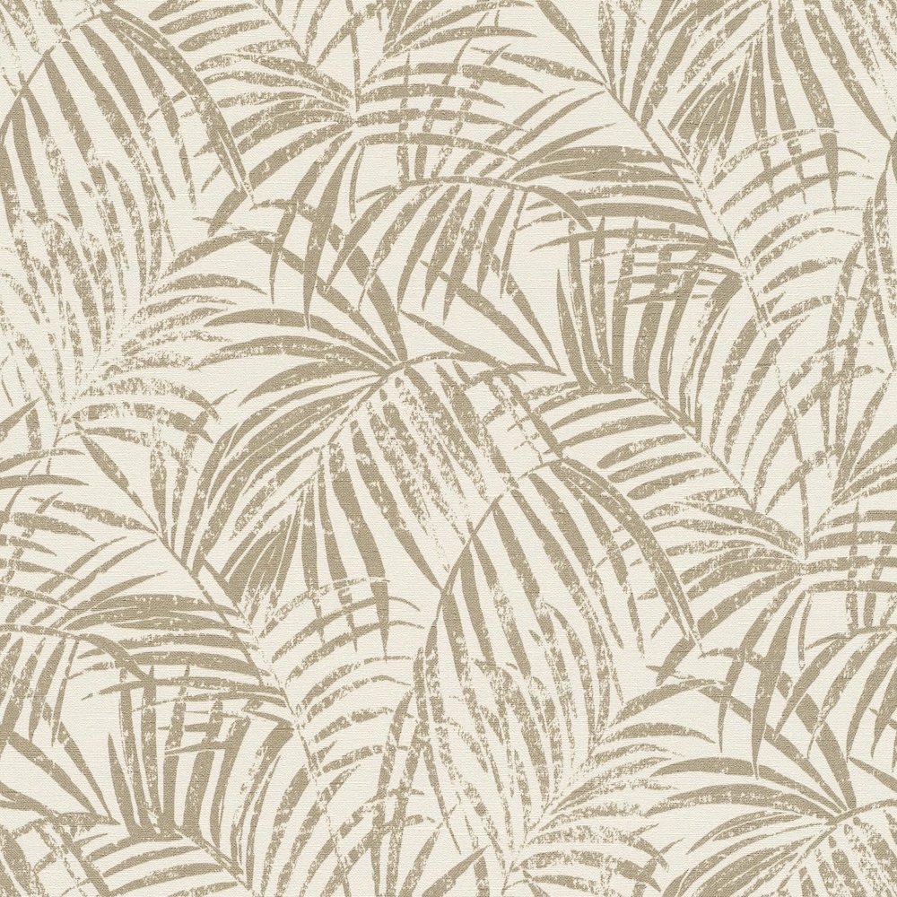 Rasch Perfect Palms White and Gold Wallpaper 832174