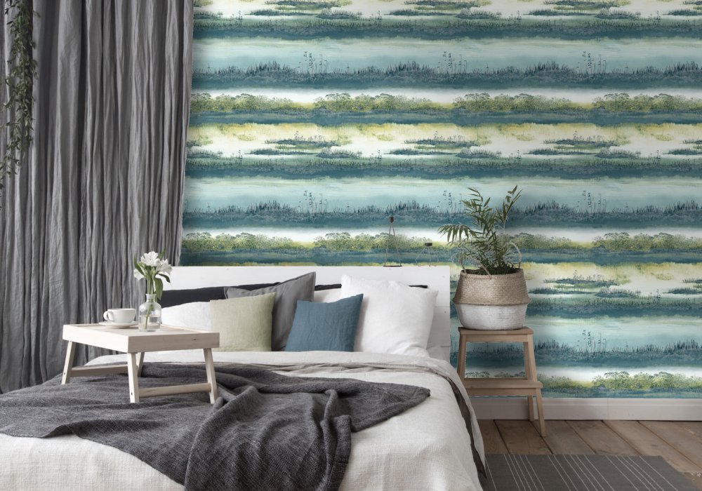 Holden Decor Aaru Teal Wallpaper 90441