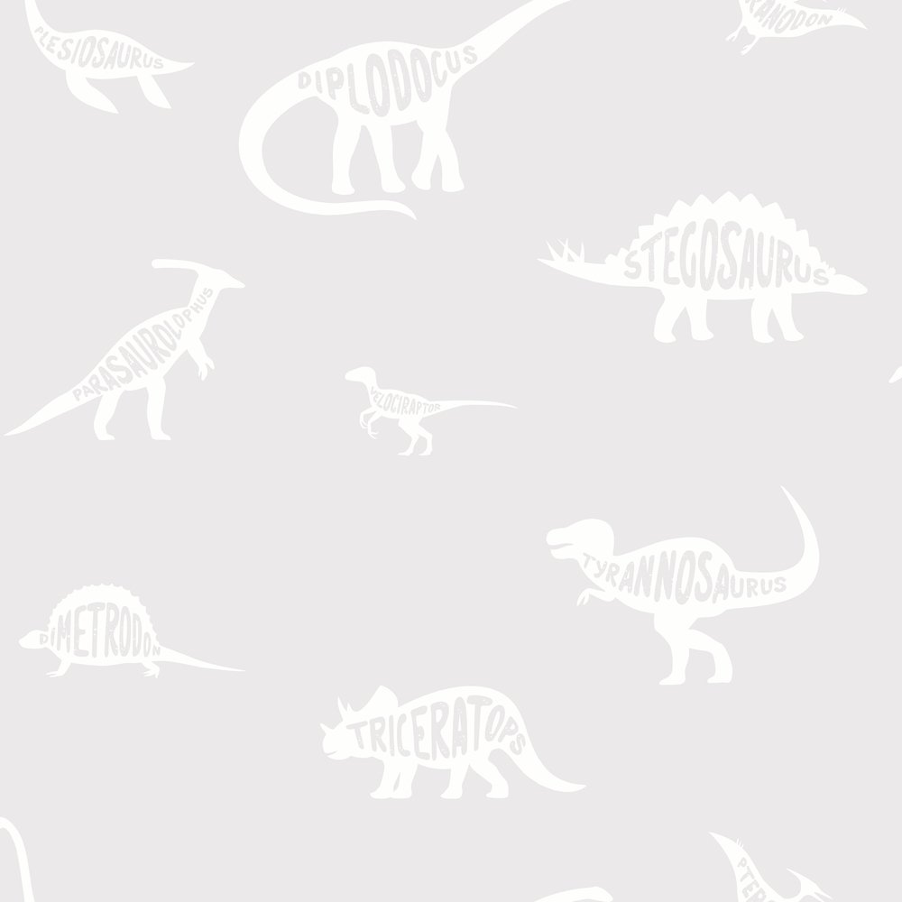 Holden Decor Dino Dictionary Grey Wallpaper
