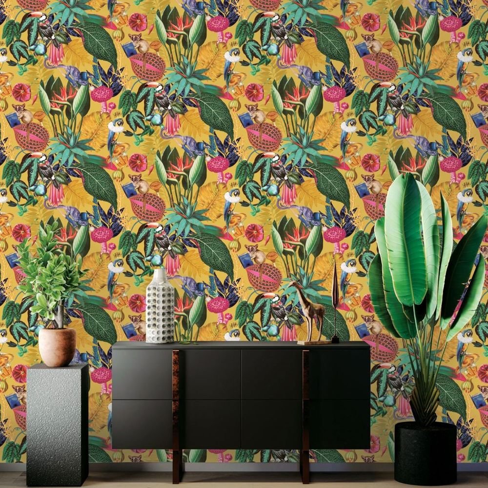Holden Decor Wonderland Ochre Wallpaper