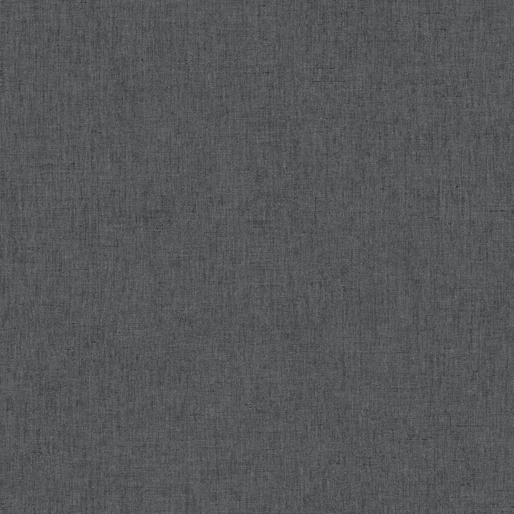 Caselio Linen Plain Black Wallpaper 68529560