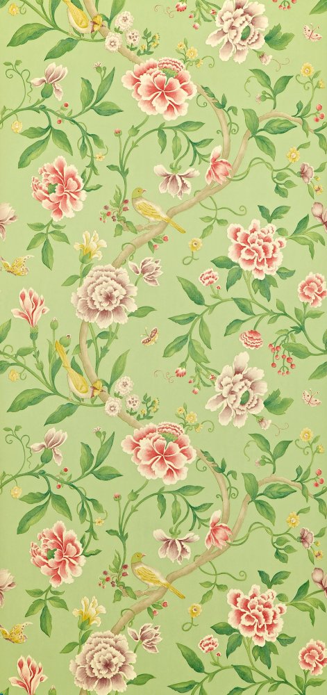 Sanderson Porcelain Garden Rose and Fennel Wallpaper DCAVPO101
