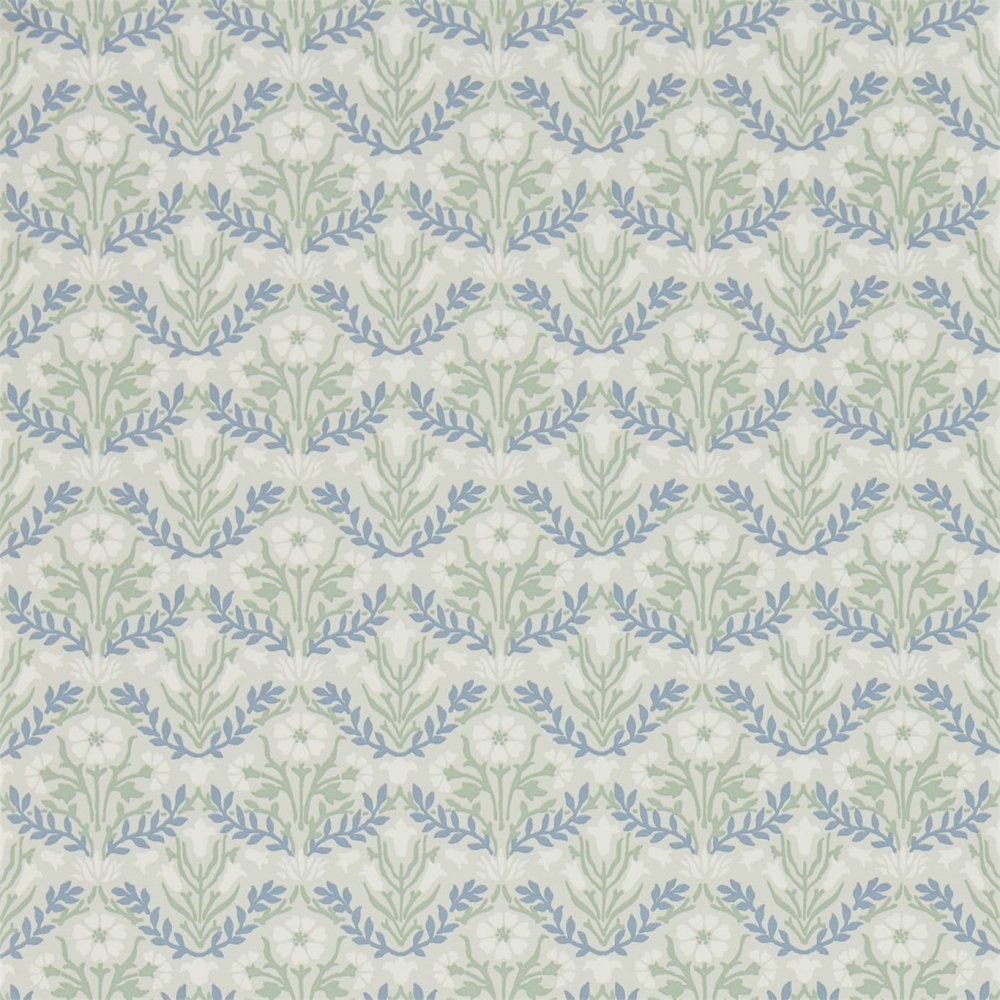 Morris 216435 Bellflowers wallpaper in grey and fennel