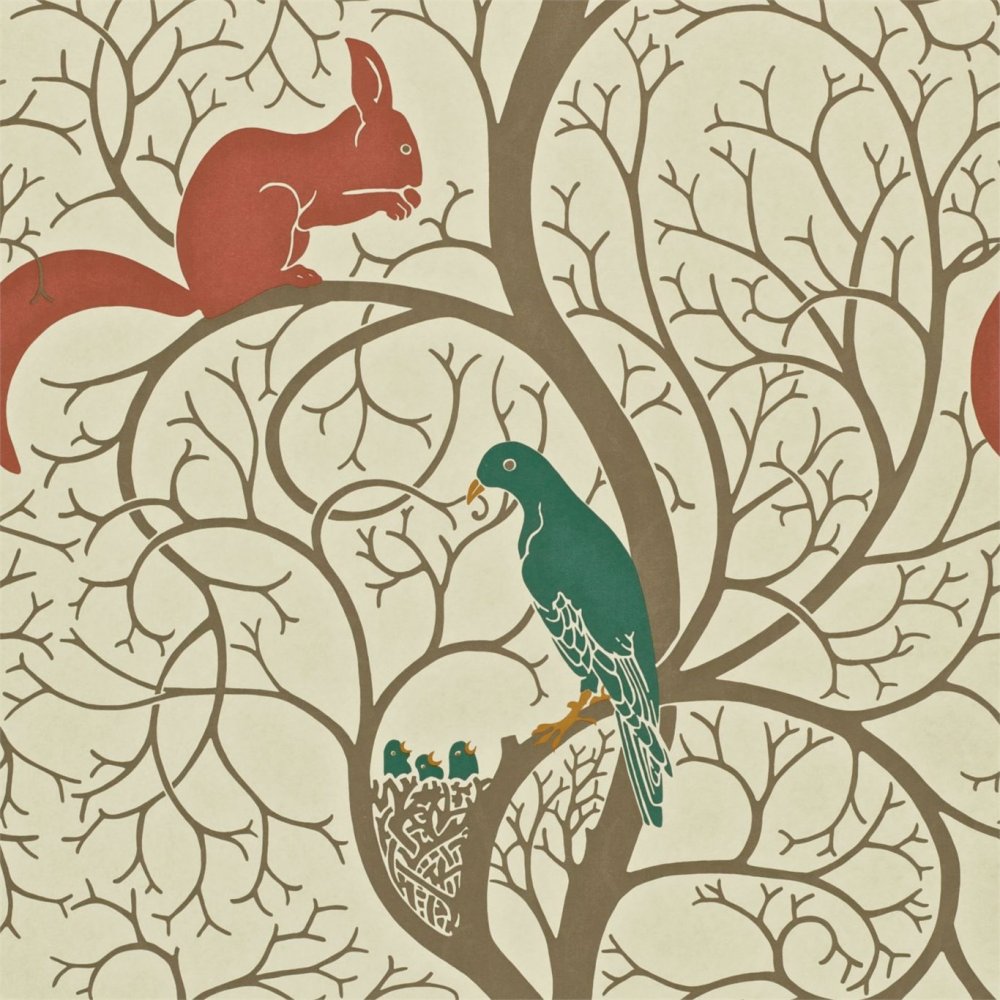 Sanderson Squirrel and Dove wallpaper DVIWSQ102