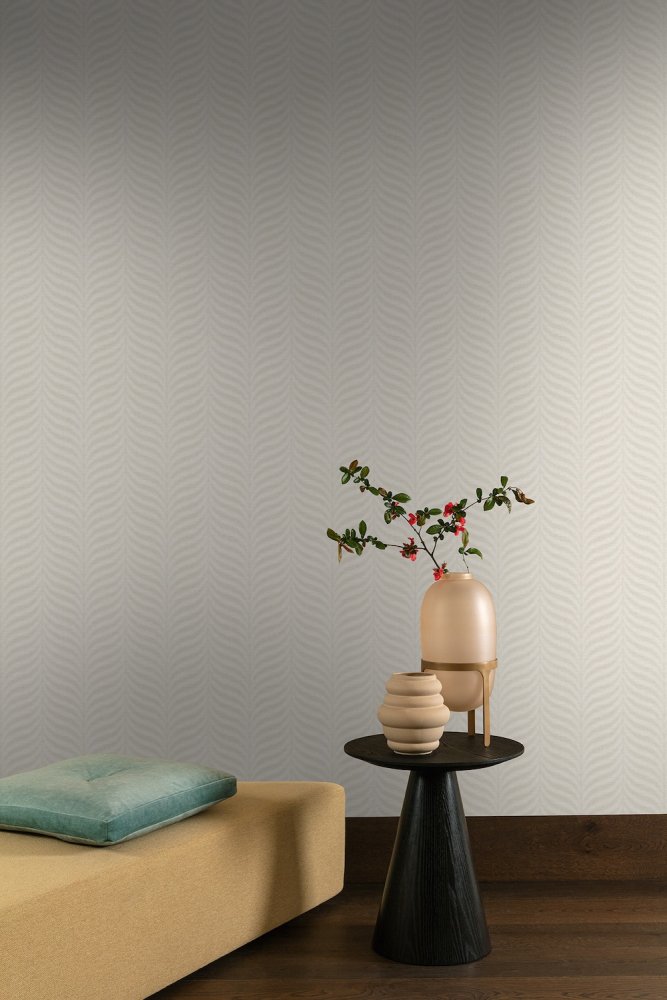 Grandeco Organic Feather White Wallpaper EE1301