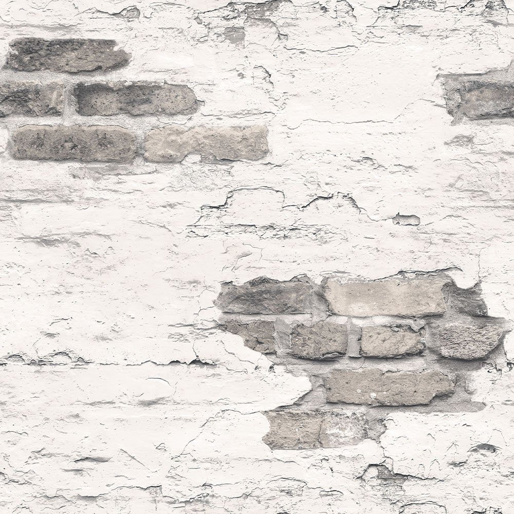 Galerie Grunge Brick Grey Wallpaper