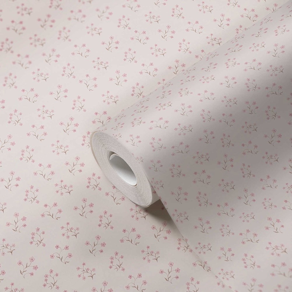 Galerie Forget Me Not Motif Pink / Cream Wallpaper