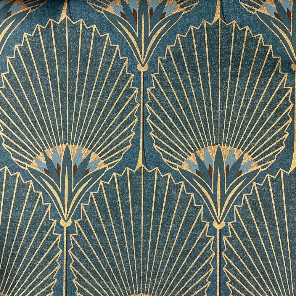 Grandeco Nile Palm Teal Gold Wallpaper Teal And Gold - vrogue.co