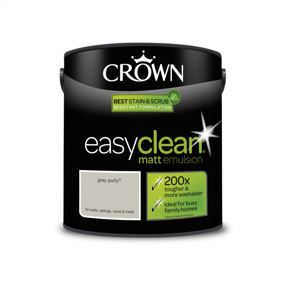 Crown Easyclean Grey Putty Paint
