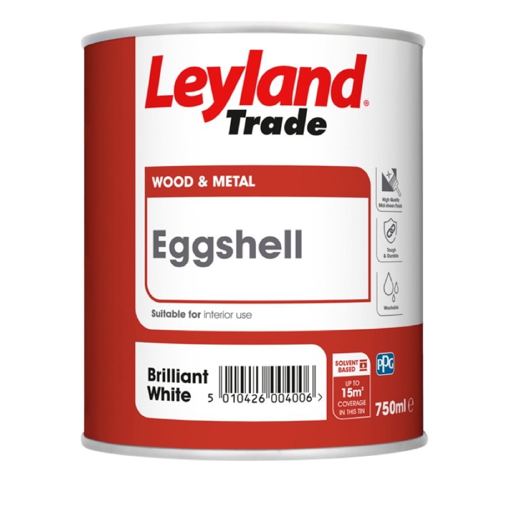 Leyland Trade Brilliant White Eggshell Paint
