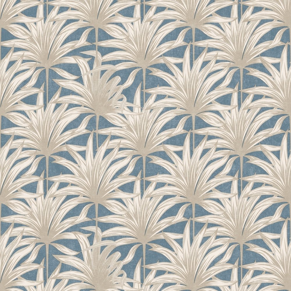 Ugepa Retro Leaf Blue Wallpaper M32201
