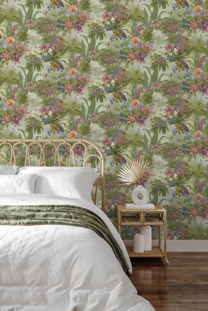 Paul Moneypenny Floral Hall Green Wallpaper – Tropical Style