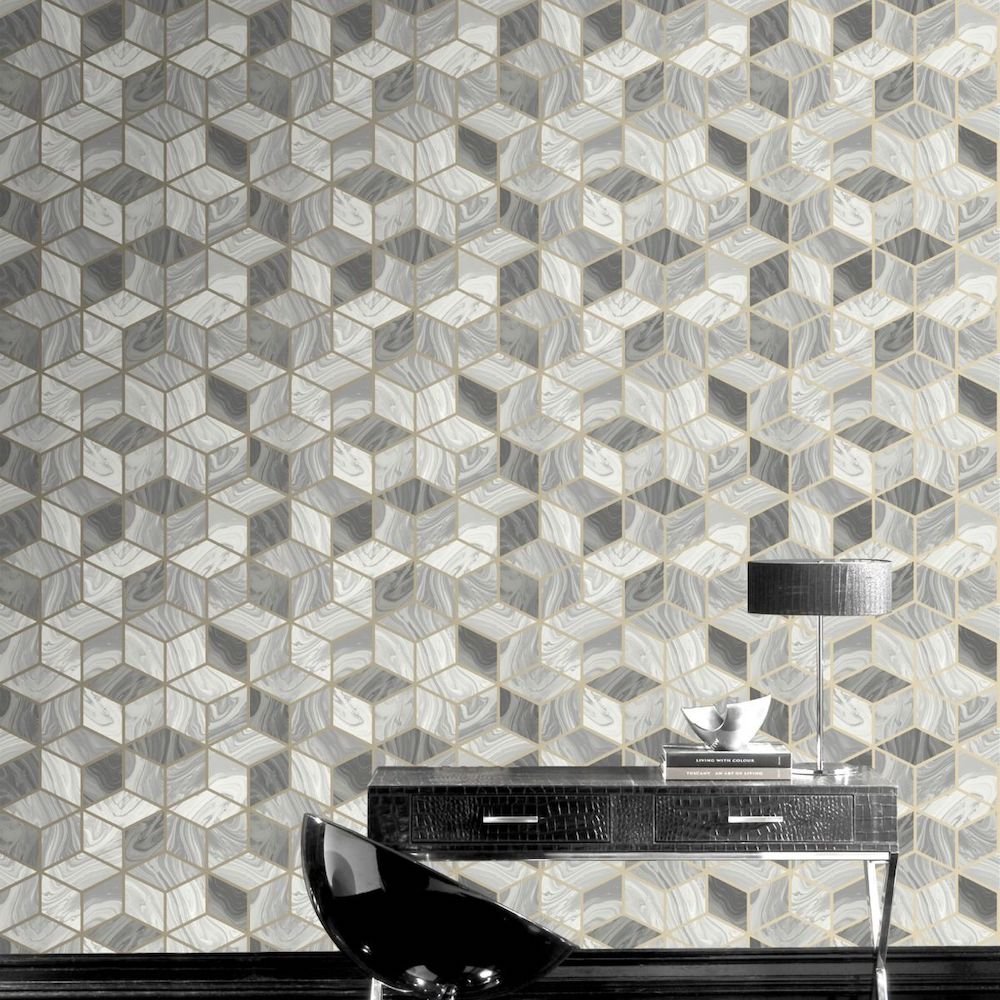 248975 marble effect geometric wallpaper
