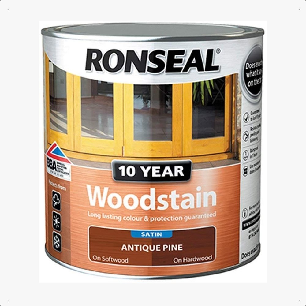 Ronseal 10 Year Exterior Woodstain Satin Antique Pine