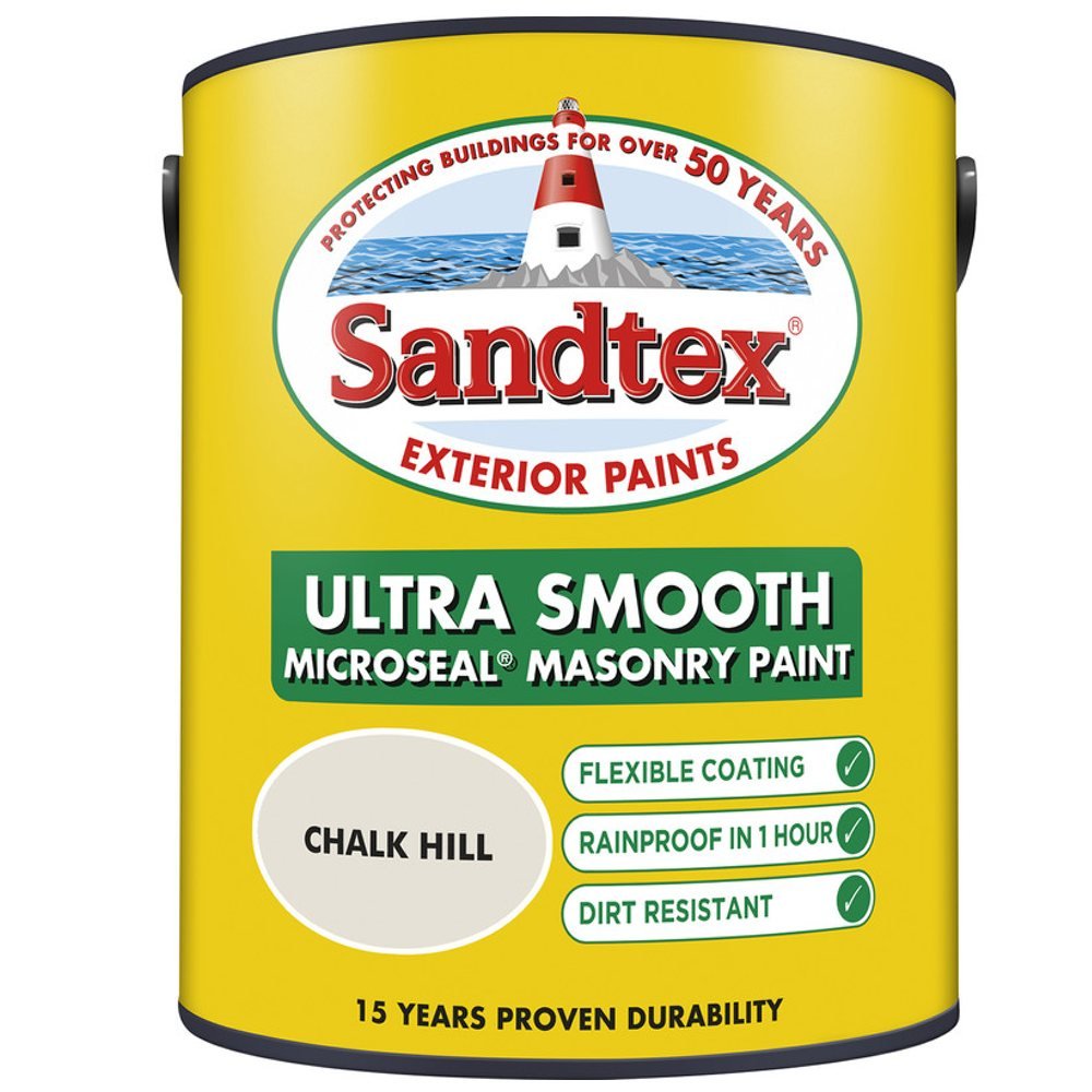 Sandtex Ultra Smooth Masonry Paint 5L Pure Brilliant White