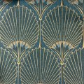 Grandeco Art Deco Nile Palm Textured Wallpaper, Blue Gold | At B&Q - View #2
