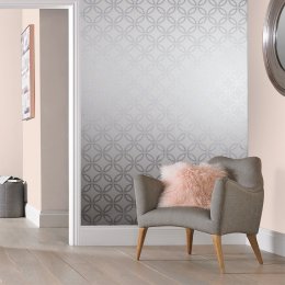 Graham & Brown Eternity White & Silver Wallpaper Room